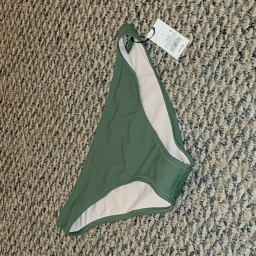 Shade & Shore NWT olive green low coverage cheeky swim bottoms